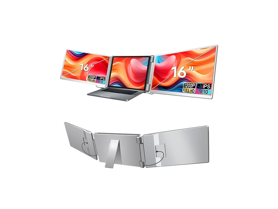 Monitor De Expansión De Pantalla Triple Portátil Fopo S11 De 16 Pulgadas | Rotación De 360 | Full Hd 1920*1200 |