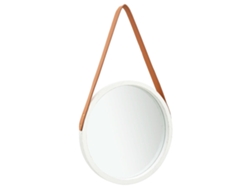 Espejo de pared con correa blanco 40 cm