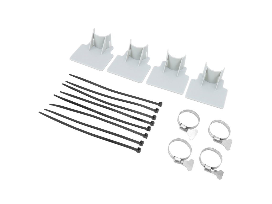 4 juegos de soportes para tuberías de piscina de acero inoxidable que evitan resbalones, color gris