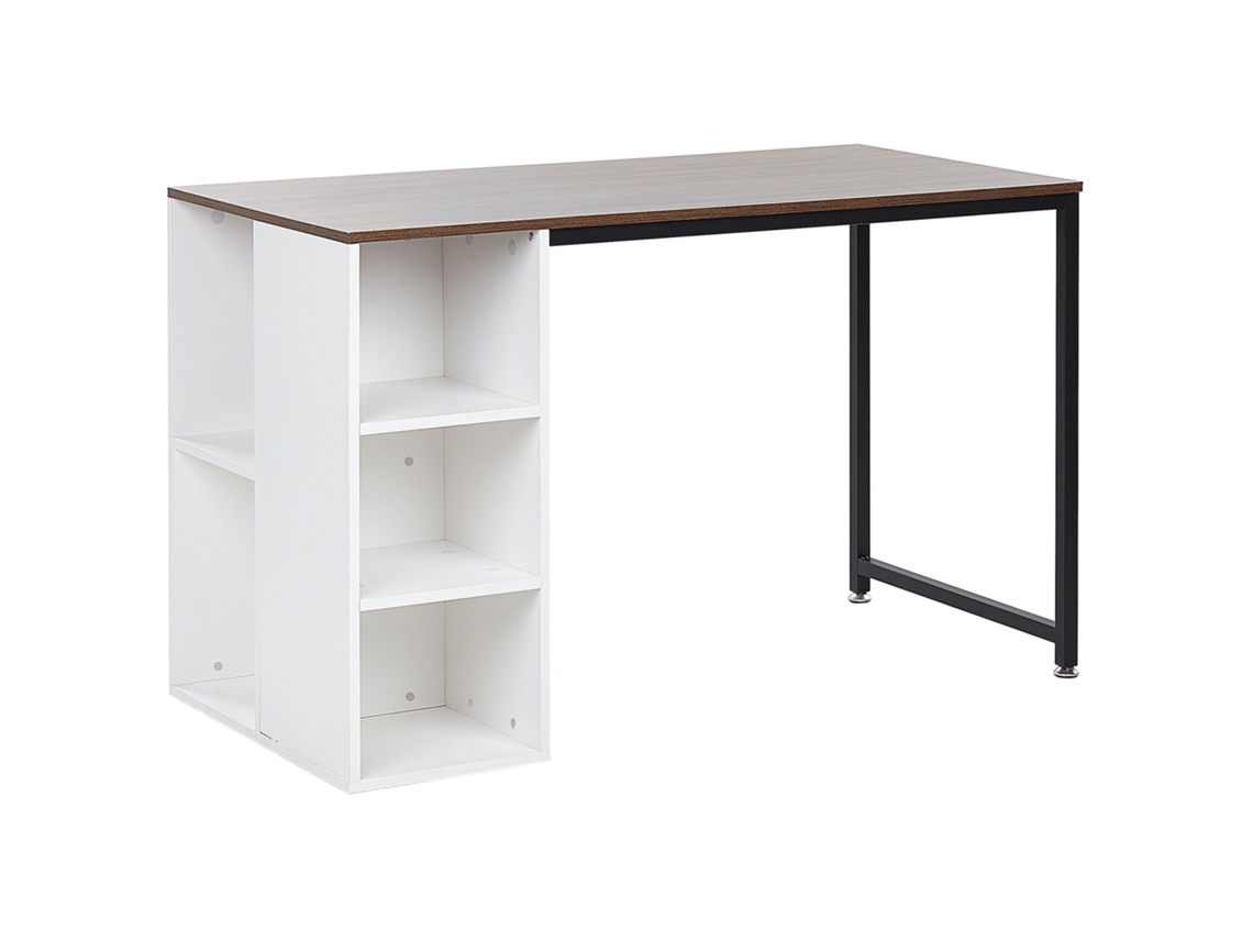 Escritorio BELIANI Dese de Tablero de fibra Madera oscura 120x60x75