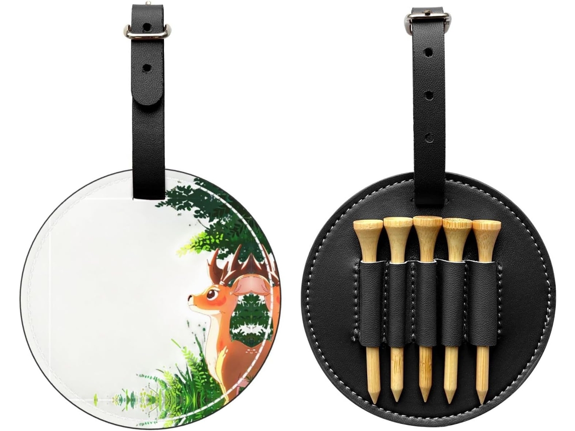 Bolsa para Tees de Golfe com estampa de Cervo olhando para o horizonte, preta | S/MARCA