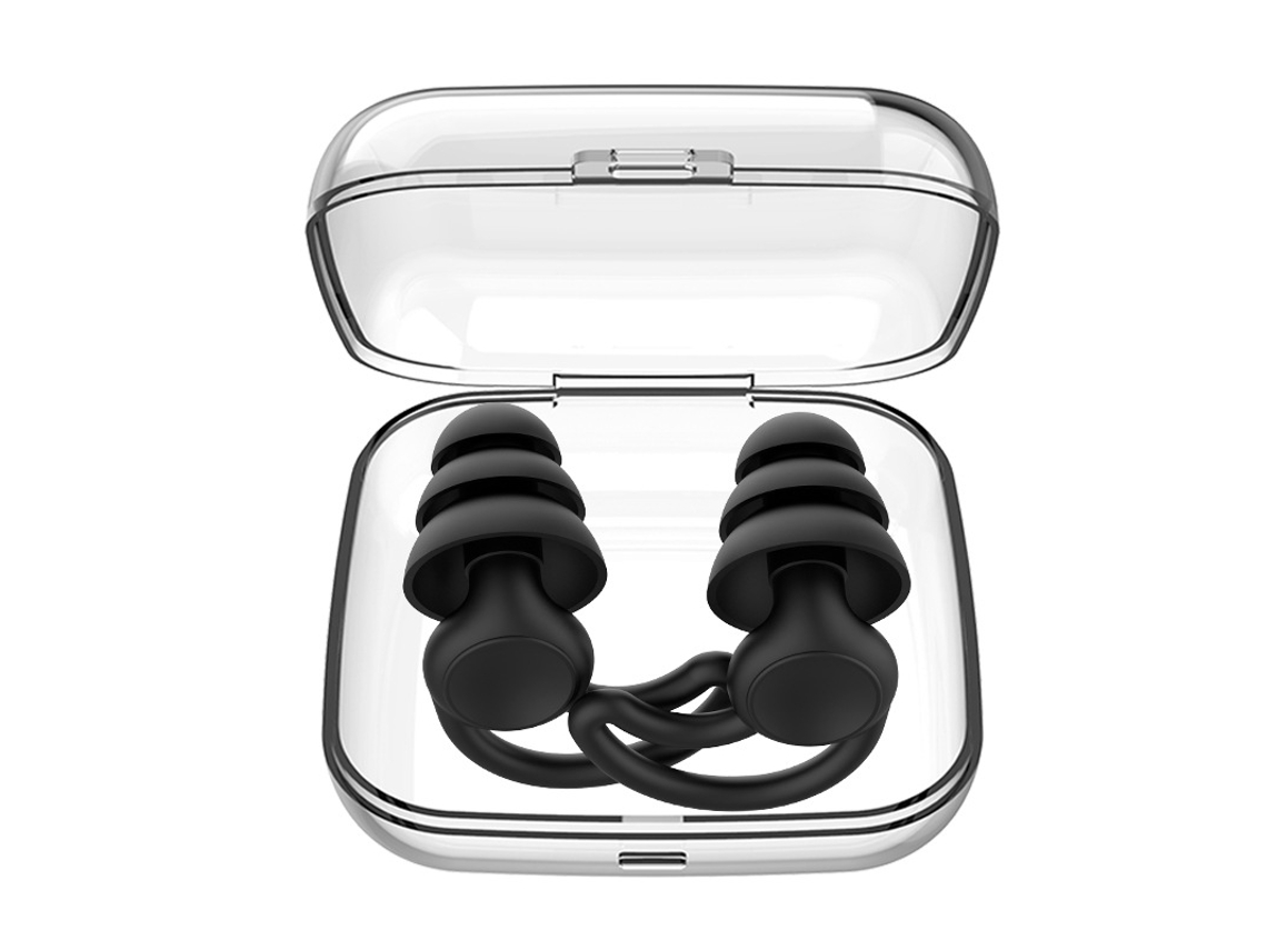 Tapones Para Los Oídos De Silicona Con Aislamiento Acústico Suave Negro