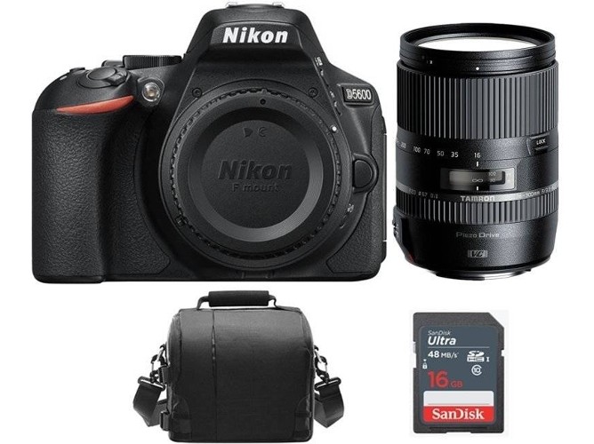 Kit Cámara Réflex NIKON D5600 + TAMRON 16-300mm F3.5-6.3 Di II VC PZD Macro + Bolsa + 8gb SD