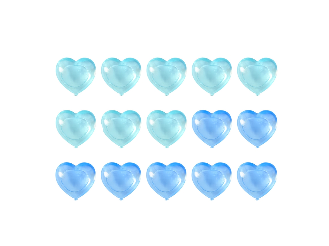 15 Cubos De Hielo Reutilizables Corazón Adorable Cartoon Congelables Lavables Plásticos Para Bebidas Frías Azules