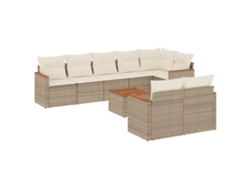 Maison Exclusive - Set De Sofás De Jardín 9 Pzas Con Cojines Ratán Sintético Beige