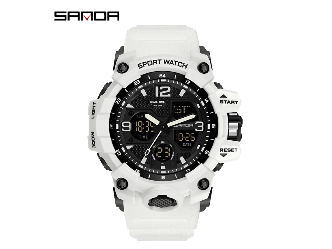 Reloj Deportivo Multifuncional, Moderno Y Elegante (blanco para Hombre) Con Acabado Luminoso.
