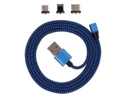 Cable de datos magnético 3 en 1 EOOCOO para Android, Lightning, Tipo-C, carga rápida