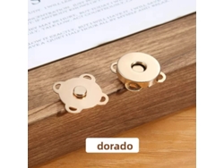 (Oro) 10 juegos de botones magnéticos de metal para coser, hebillas para bolsos, carteras, ropa y accesorios de bricolaje