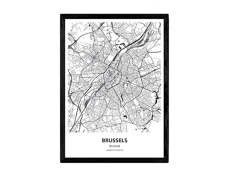 Poster NACNIC Mapa de Brussels Belgica (A3)