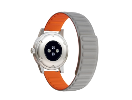 Correa de Silicona 20mm absorción magnética para Samsung Galaxy Watch4 Classic 46mm 42mm/Watch4 44mm 40mm/Gear Sport - gris/naranja