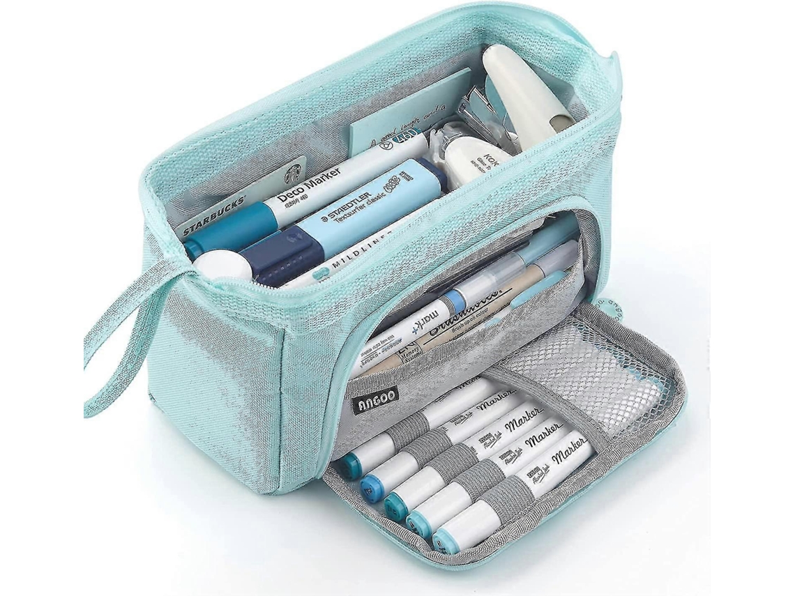 Estuche de gran capacidad, Chennnls, bolsa portátil para lápices (azul)