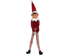Pack De 2 Muñecos Elfos Navideños Masculinos Rojos, Adornos Navideños De 40 Cm.
