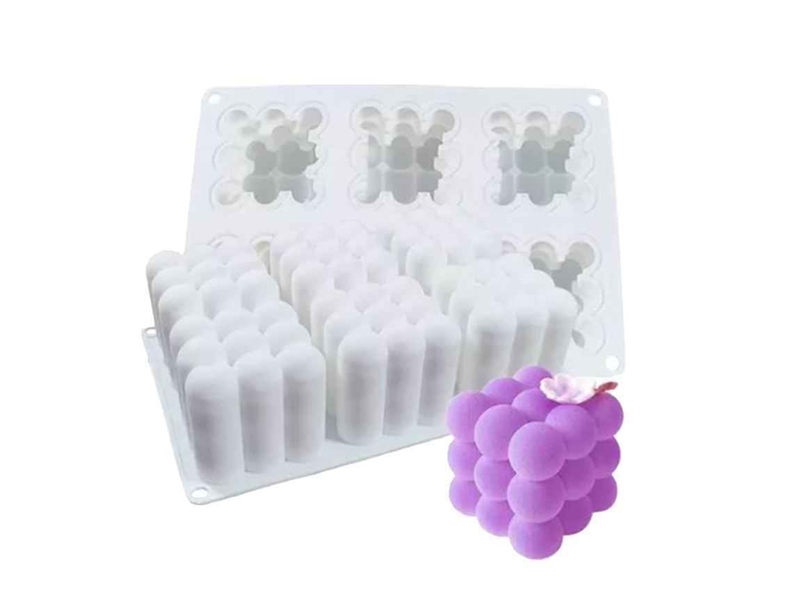 Molde De Silicona 3d Con 6 Cavidades Para Velas, Jabón, Pasteles Y Cubos Diy.