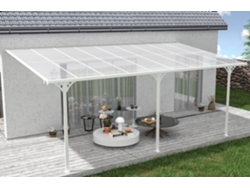 Cazeboo Pérgola Cubierta para Terraza de Aluminio Premium, blanco 5,5x3 m KLEO