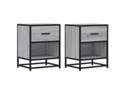 Maison Exclusive - Mesitas Noche 2 Uds Madera Ingeniería Gris Sonoma 40x31x50 Cm