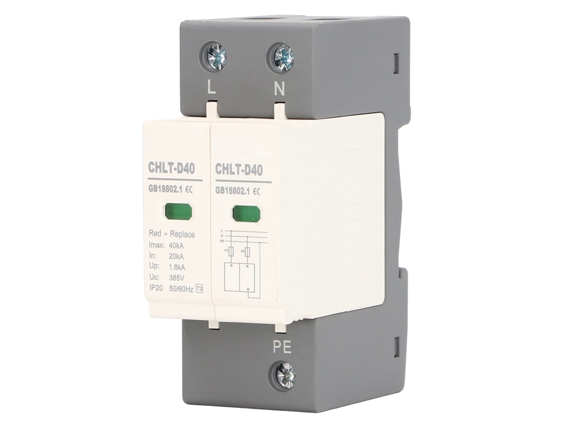 Protector Contra Sobretensiones Modular De Ca 2p 40ka 385v Con Carcasa Ignífuga