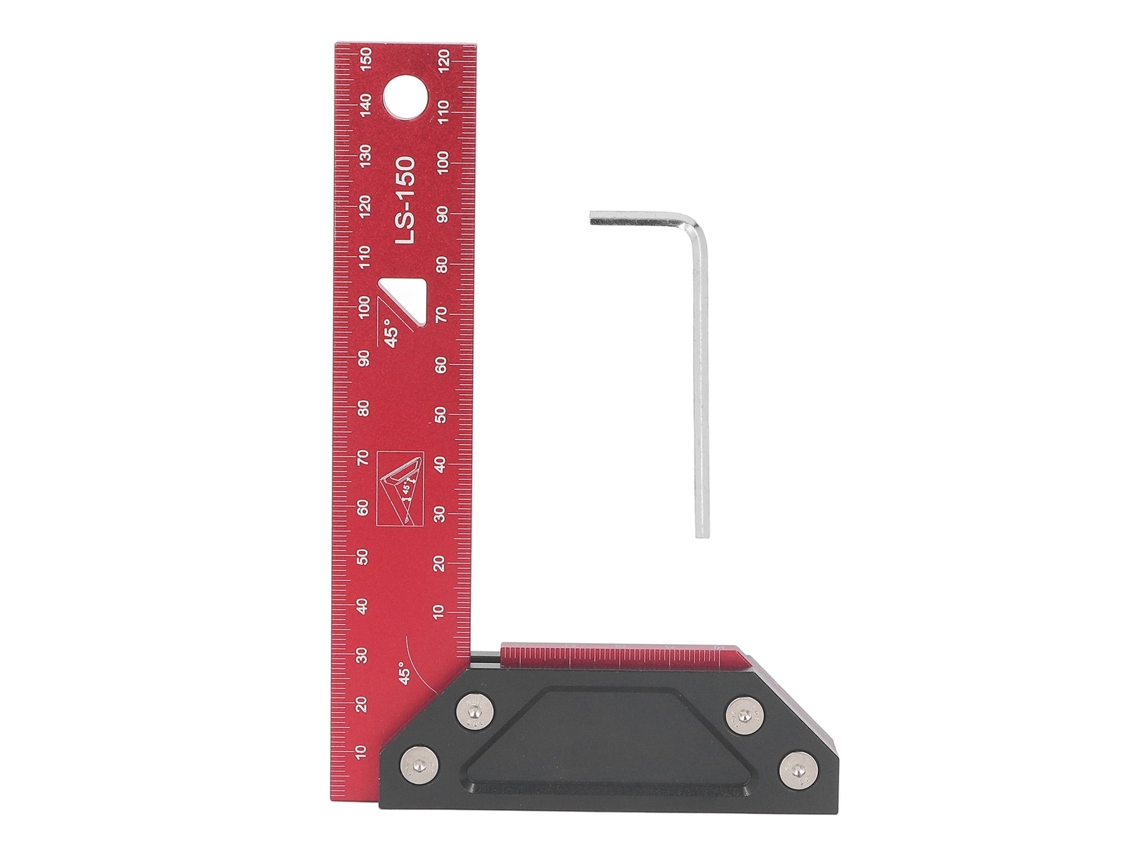 Regla Angular Para Carpintería De 150 Mm De Largo, Doble, 45/90 Grados, Con Marcas De Medición, Fabricada En Aluminio Duradero.