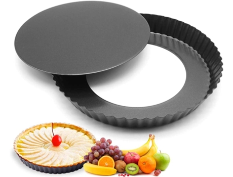 Moldes antiadherentes redondos para tartas estriados/moldes para tartas de quiche con bases sueltas, multicolor