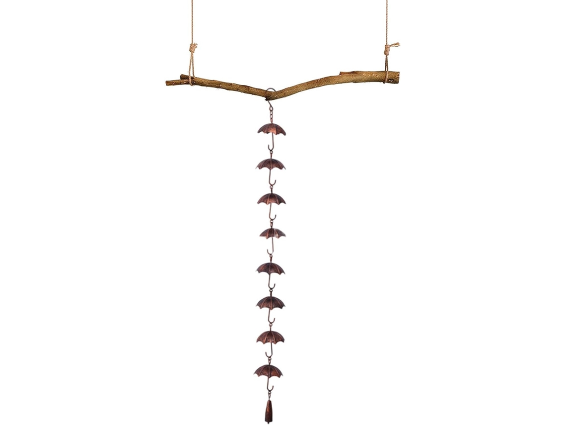 Cadenas De Lluvia – Cadenas Decorativas Para Canalones, Hierro Con Acabado De Cobre Antiguo, Elegante Diseño En Forma