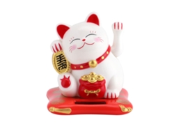 Lindo Gato Saludando Al Sol, Símbolo De Buena Suerte, Buena Fortuna, Decoración Del Hogar, Coche Blanco