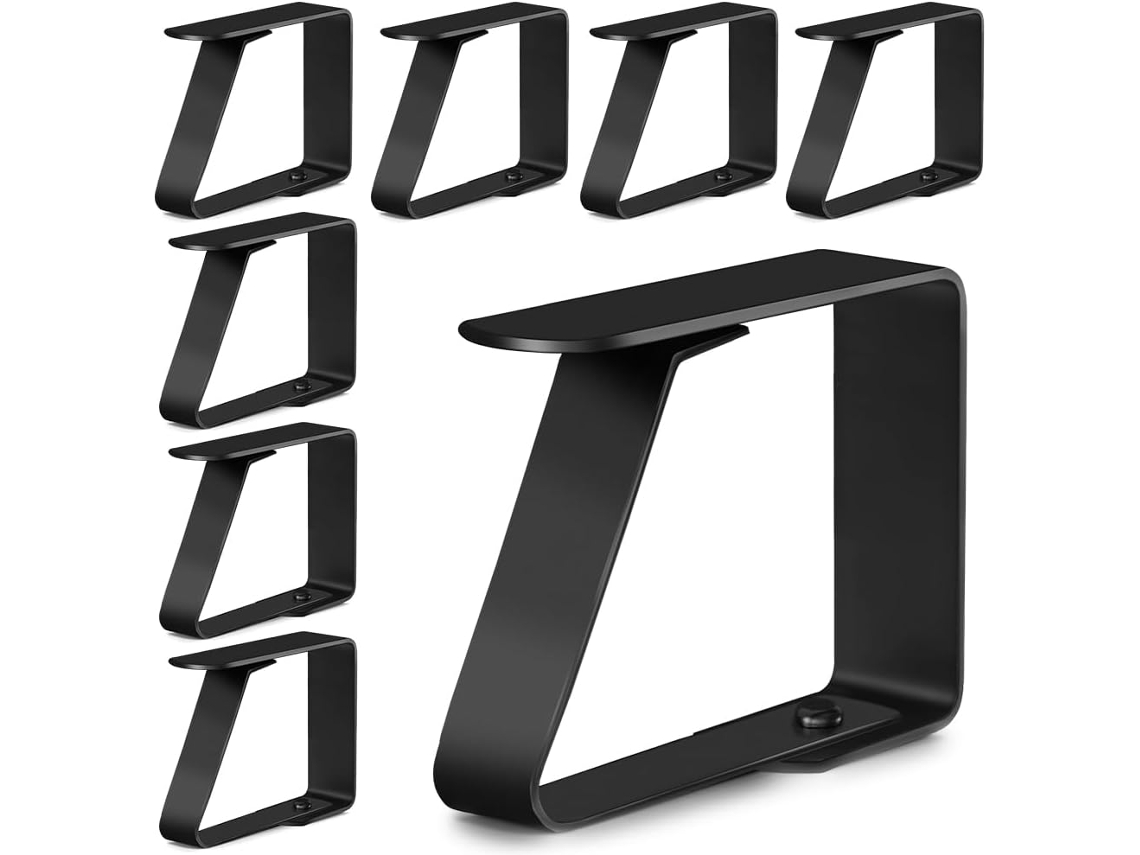 Clipe De Toalha De Mesa Em Aço Inoxidável - 8 Conjuntos - 5 X 4 Cm - Preto - Durabilidade