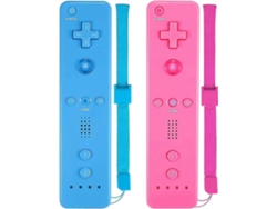 Paquete De 2 Mandos Inalámbricos Clásicos Compatibles Con Wii Y Wii U, Mando De Juegos Con Funda De Silicona Y Correa Para La Muñeca (rosa Y Azul).