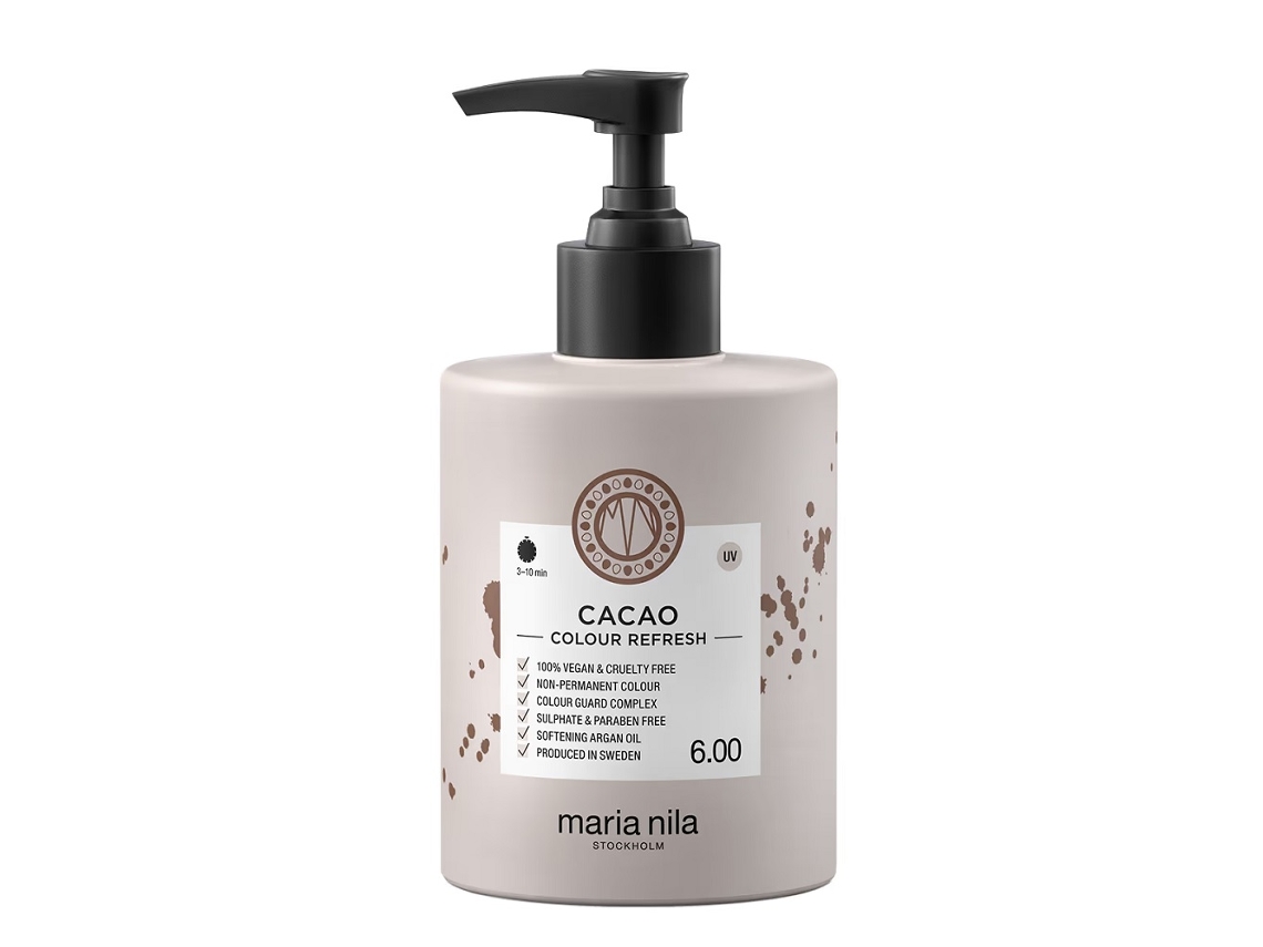 Mascarilla capilar Color Refresh 6.0 Cacao, 300 ml, tratamiento semipermanente de coloración nutritiva para el cabello, toallitas Nila Maria
