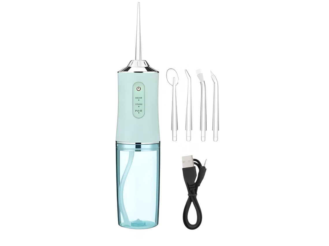 Szsmart Irrigador Oral Inalámbrico Para La Limpieza De Los Dientes 4 Puntas De Chorro Luz Verde