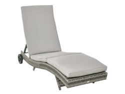 VPMKP - Tumbona Outsunny extra cómoda con respaldo reclinable en 5 posiciones, ruedas y resina gris
