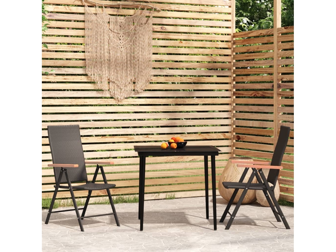 Juego de comedor de jardín de 3 piezas DKD Home Decor en negro