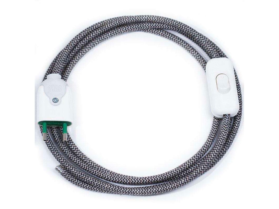 Cable Textil Con Interruptor Y Enchufe 2X075mm 2M - LEDBOX