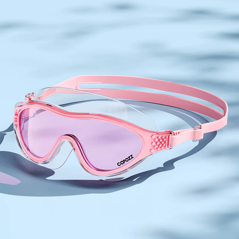 (rosa) Gafas De Natación Profesionales Antivaho Para Hombre Y Mujer, Protección Uv, Ajustables, Montura Grande.