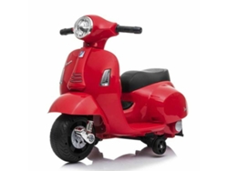 DEVESSPORT Moto Eléctrica Vespa para Niños 18-36 Meses con Batería 6V, Faro, Bocina y 4 Ruedas, Color Rojo