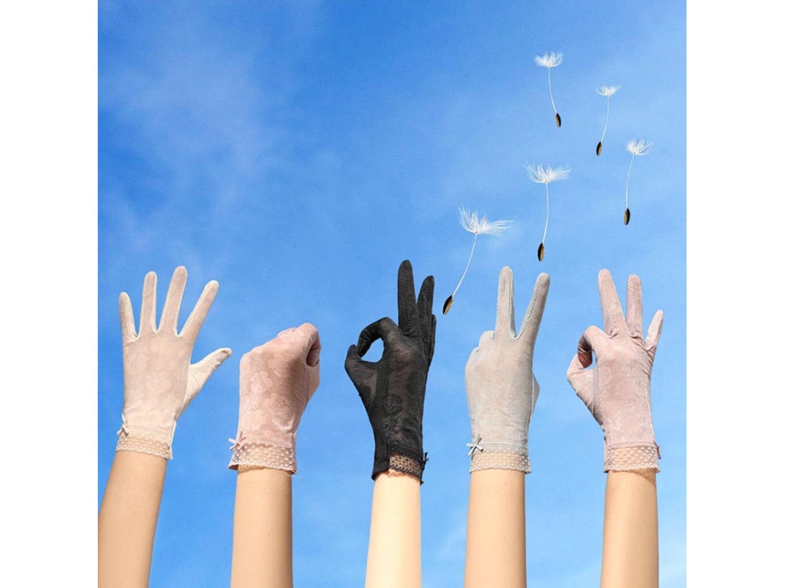 Guantes De Verano Para Mujer Con Protección Solar, De Seda Helada, Malla Transpirable Y Diseño Táctico Anti-uv.