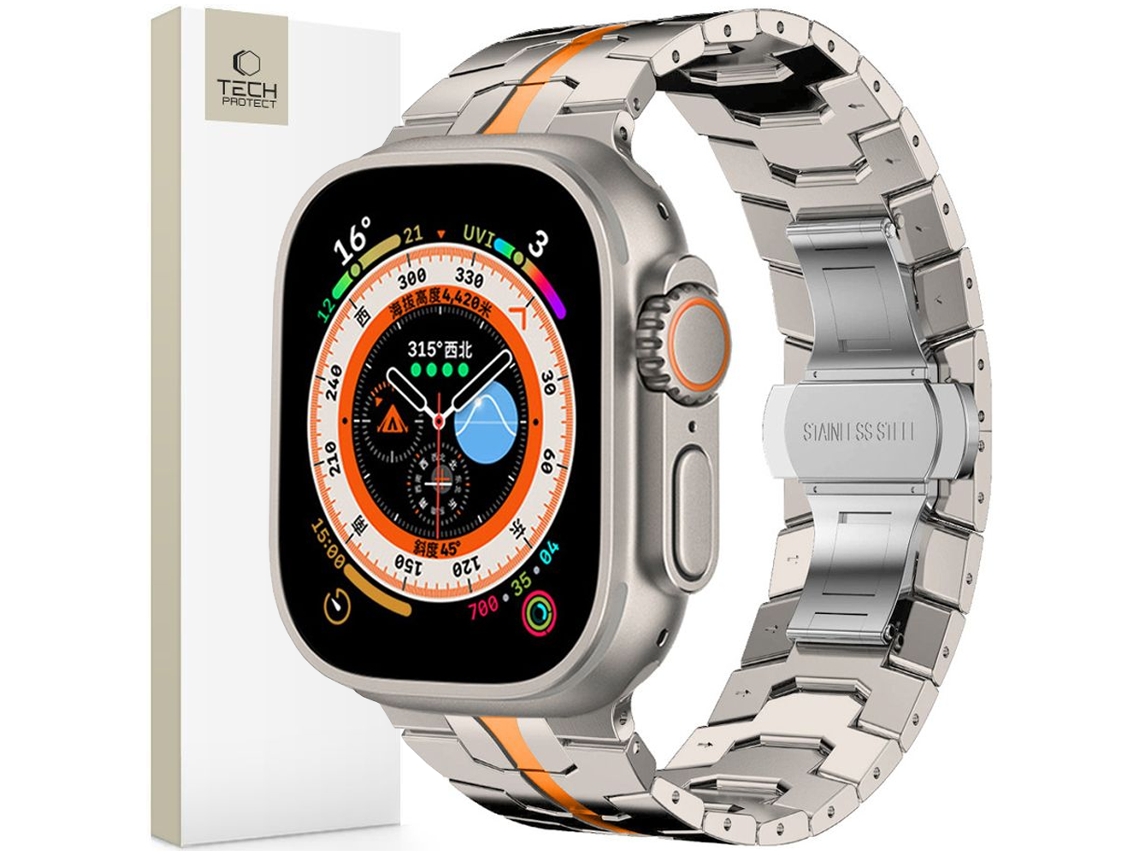 Correa de acero inoxidable TECH PROTECT para Apple Watch 6, 7, 8, 9, 10 SE Ultra 44, 45