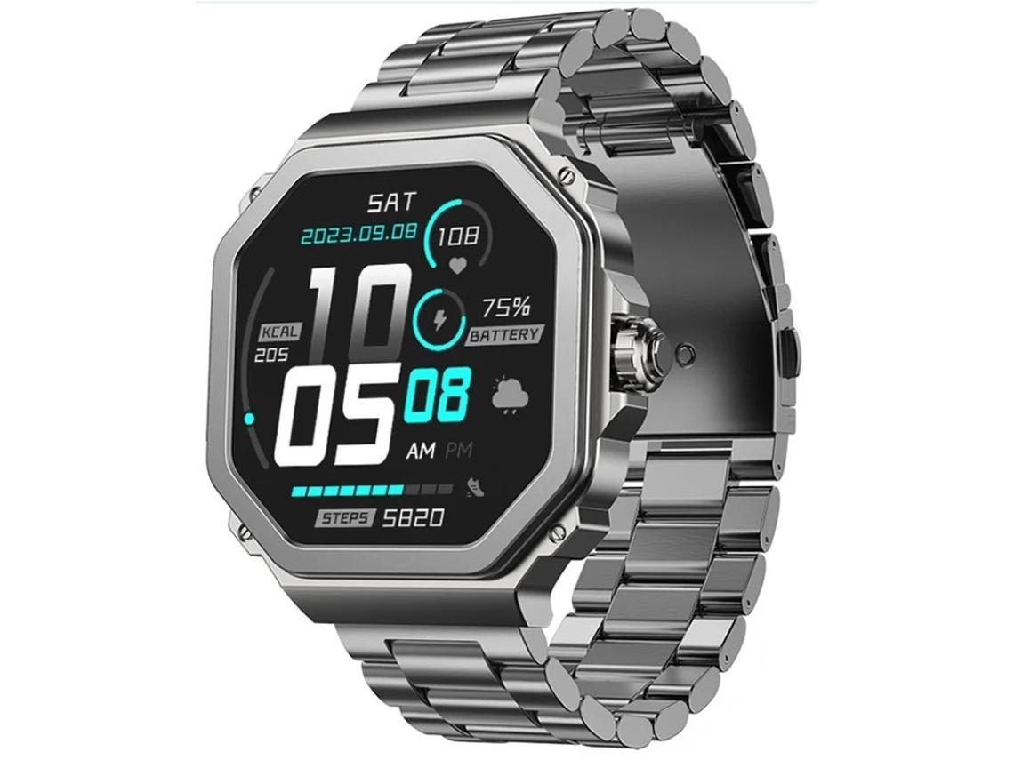 Reloj inteligente Bluetooth 1.43 Amoled Frecuencia cardíaca T63 Oxígeno en sangre Mensaje Push Modo multideporte Gris Yizhood
