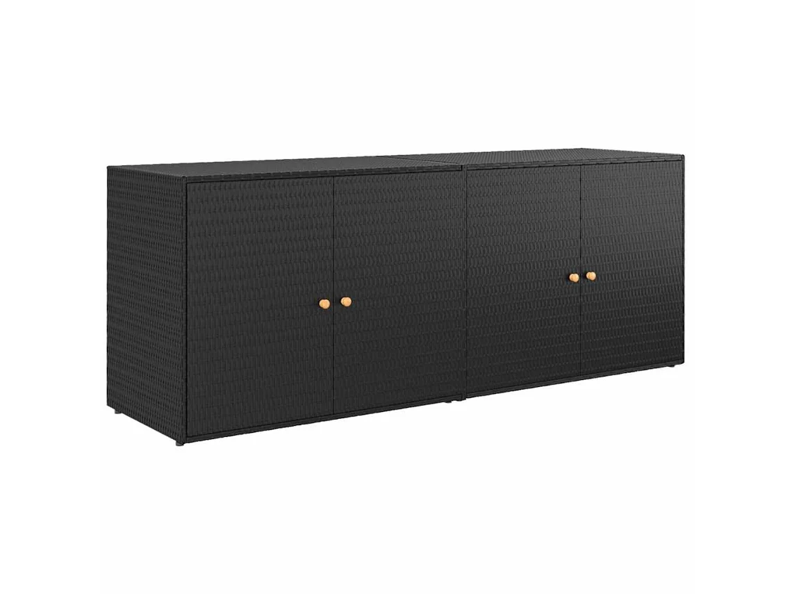 Maison Exclusive - Armario De Jardín Negro 198x55,5x80 Cm Ratán Sintético