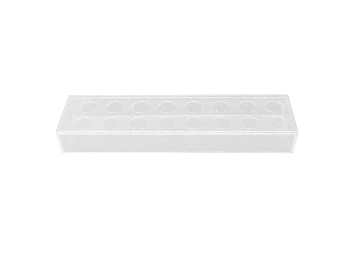 Jarrón rectangular de acrílico transparente de 2026 pulgadas con 16 orificios para centros de mesa, fiestas, bodas y decoración del hogar.