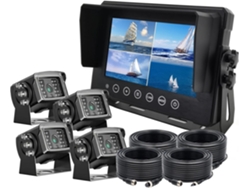 Monitor De 4 Canales Con Certificación De Resistencia Al Agua Ip68, Pantalla Ips De 7 Pulgadas Y Cámaras De Marcha Atrás.