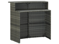 Mesa Bar de Jardín Mesa Exterior 120x55x110 cm Mimbre Pe Gris Lovely Home