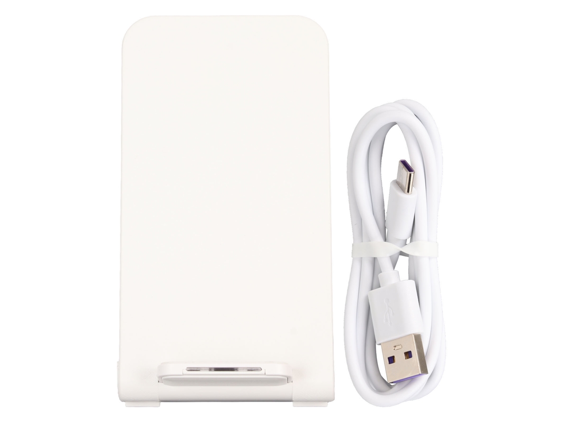 Carregador Sem Fio 15w Dobrável Vertical Desktop Rápido Suporte Para Celular Branco