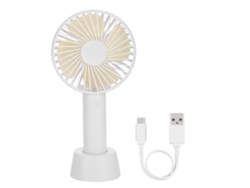 VYLARA Ventilador Pessoal Compacto, Ventilador Portátil De Mão, Perfeito Para Refrescos Em Qualquer Lugar, Tamanho Supermini E Operação Silenciosa, Branco, C