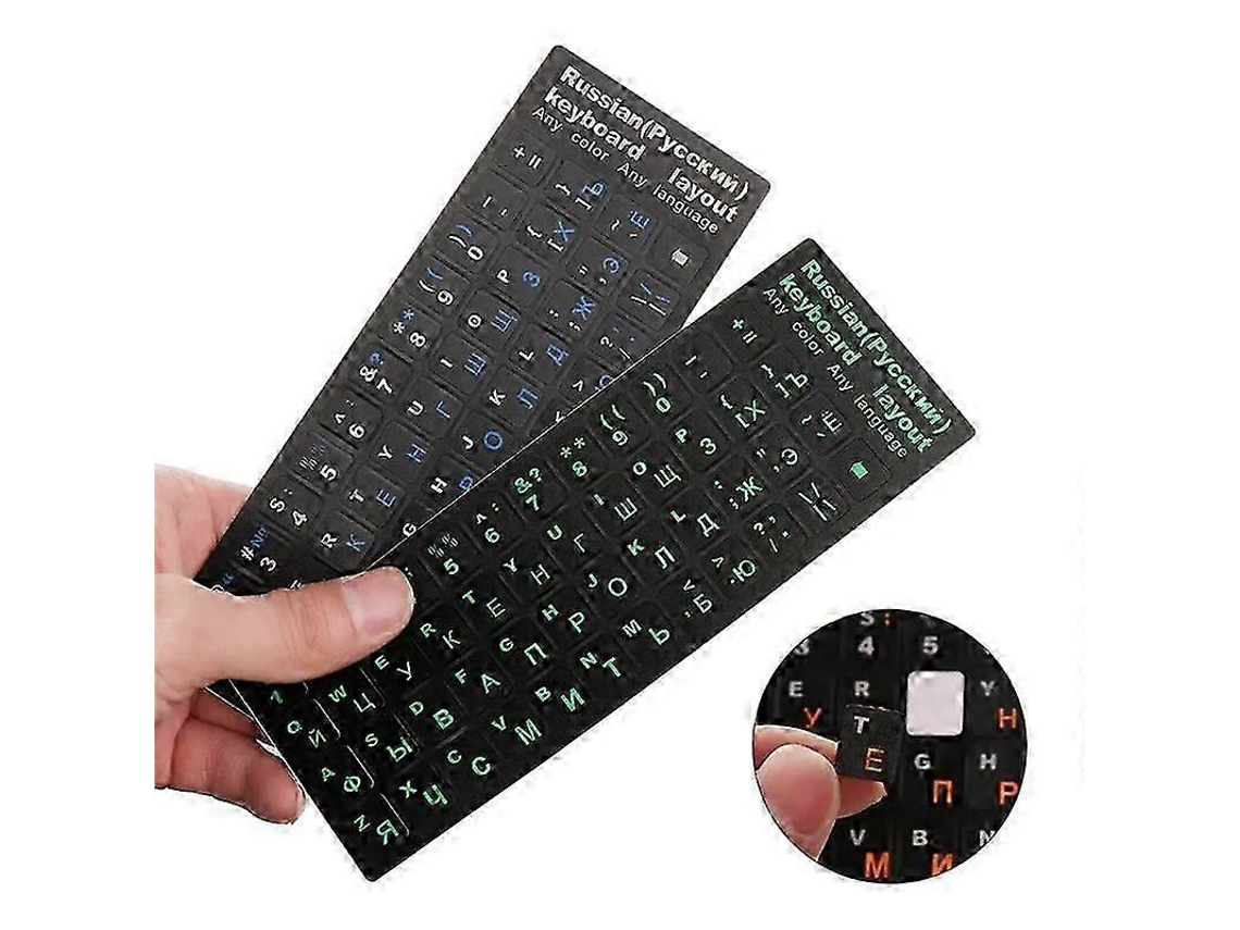 Pegatinas para teclado con letras rusas, pegatinas mate de PVC para portátil, ordenador de sobremesa y notebook Everley891
