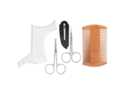 Set De Formación Y Estilismo De Barba Con Plantilla Transparente Y Tijeras De Acero Inoxidable