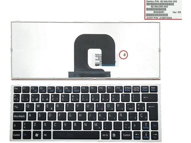 Teclado para Portátil Sony Vaio Teclado Sony Vaio Pcg-31311U VPC-Yb 9Z.N5Usw.00S Sc0Sw Ya
