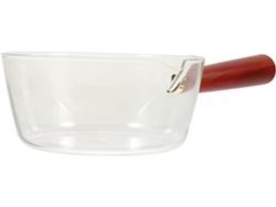 Cacerola De Vidrio Borosilicato Transparente Con Mango Largo, Antiadherente, Para Leche, Apta Para Inducción/gas.