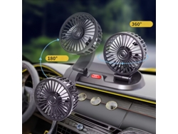 Mini Ventilador Universal Recargable De 5v/usb Para Coche Con Función De Estacionamiento Y Cabezales Giratorios Dobles.