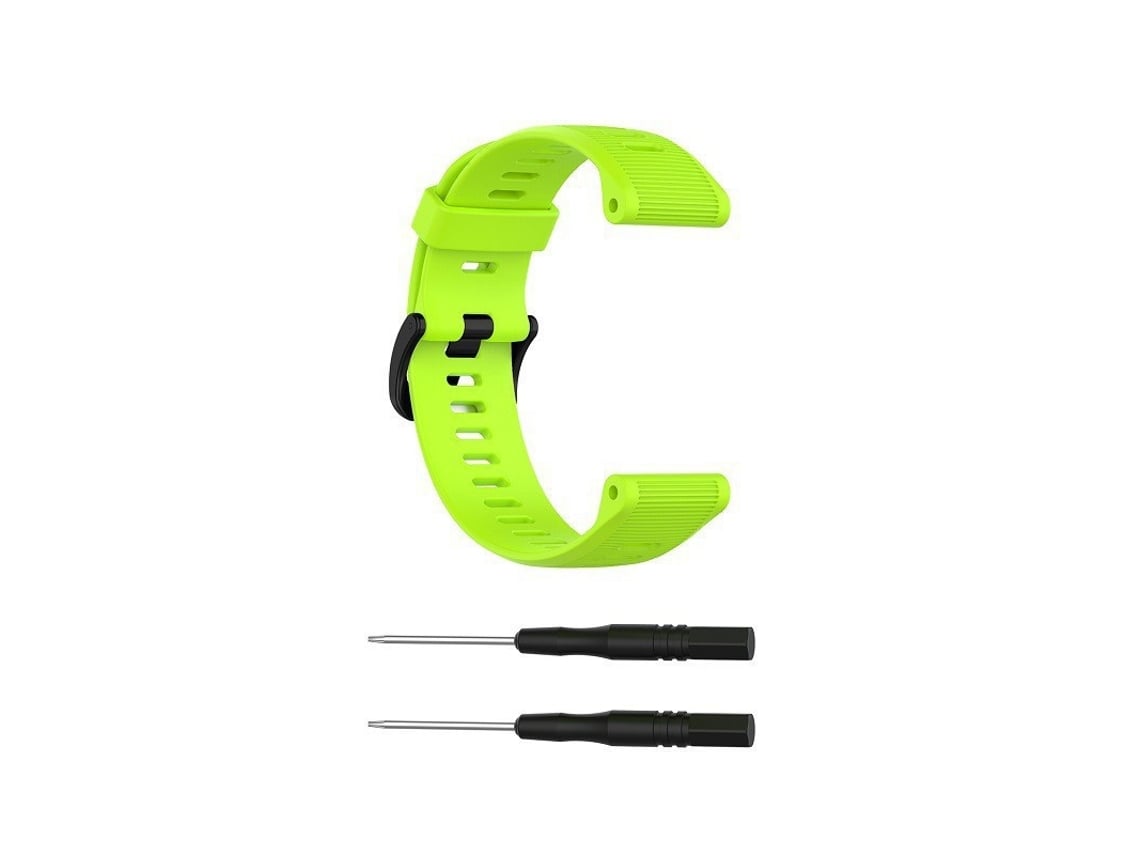 Pulsera para GPS Garmin Fenix 6 Sapphire con rayas horizontales, silicona verde claro