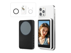 Pantalla frontal inalámbrica Bluetooth para selfies, pantalla trasera magnética de 4.0 pulgadas, modelo C92 negro con luz de relleno. Yunzii