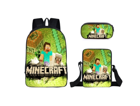 KOHREE Mochila escolar para estudiantes de Minecraft, juego de tres piezas